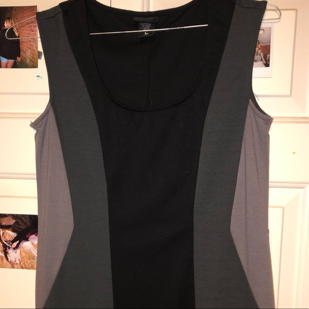 black and grey geometric dress